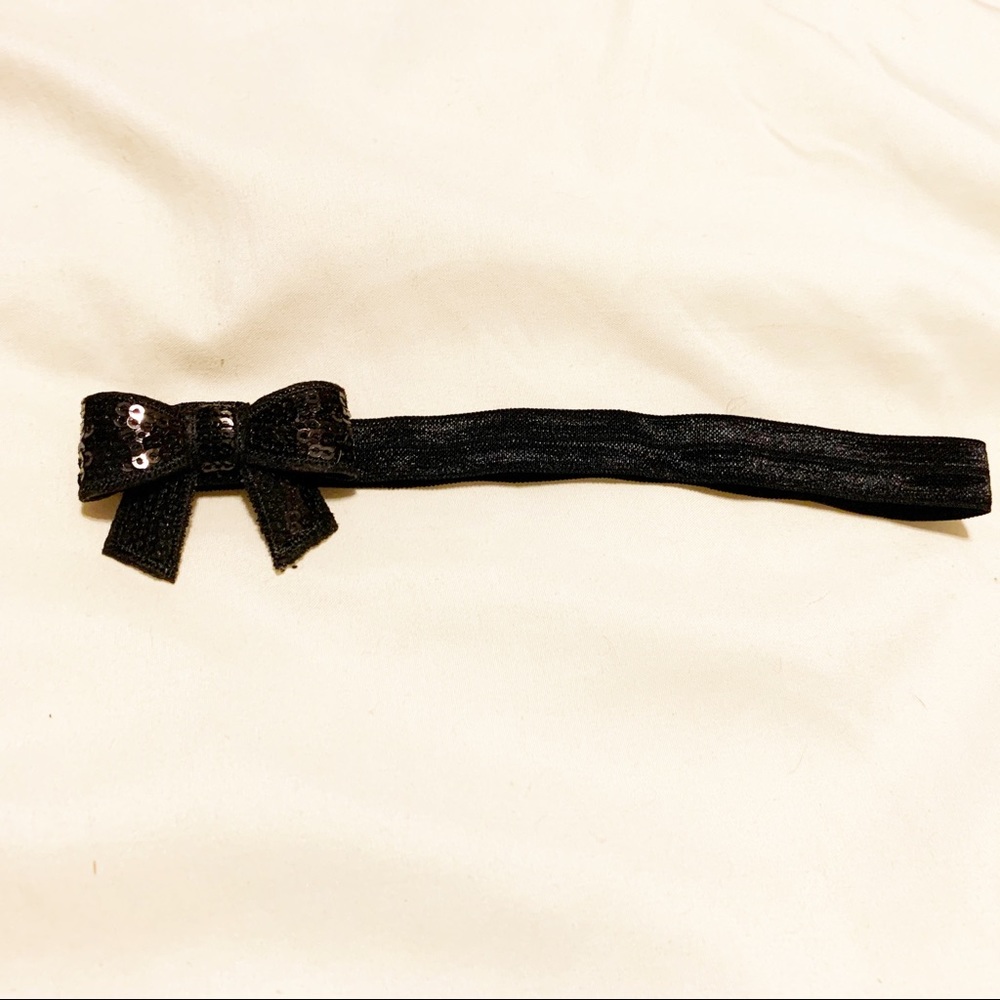 NWOT black sequin bow headband
